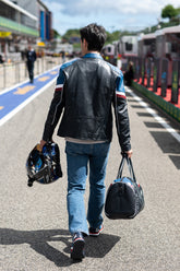 Alpine A424 Men's Navy Blue Leather Jacket